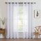 MIULEE 2er Set Sheer Voile Vorhang mit Ösen Transparente Gardine aus Voile Polyester Ösenschal Transparent Wohnzimmer für Schlafzimmer 140 X 280 cm (B x H) Weiß