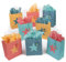 Happy Go Wrappy Friendly Star Pattern Kraft-Style Gift Bags with Tissue Paper and Tags. Pack of 8 Bags