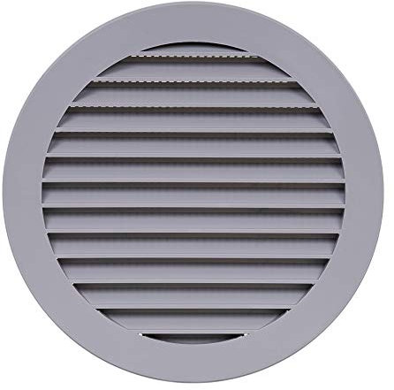 Vent Systems 12,5 cm/125 mm Grau Soffiten-Abdeckung – runde Lüftungsschlitze – Grillabdeckung – eingebauter Insektenschutz – HVAC-Lüftungsöffnungen für Badezimmer, Heimbüro, Küche