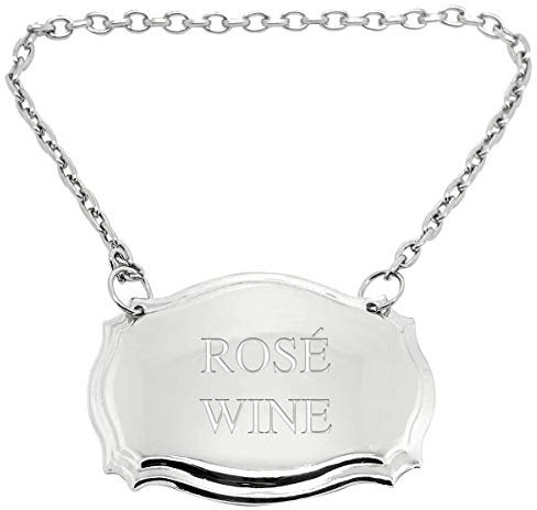 Rosé Wine Engraved Silver Plated Decanter Label