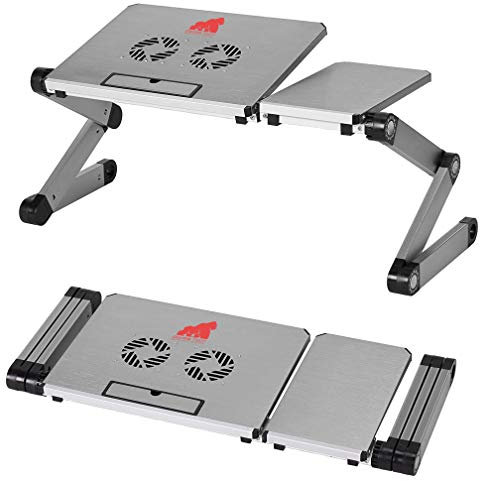 Gorilla Tech Newton Laptop Stand Adjustable Laptop Tray, Laptop Table for Bed Sofa, Standing Desk, Folding Laptop Desk for Home and Office, Very Sturdy Leg Segments, Mouse Pad, Dual Cooling Fans