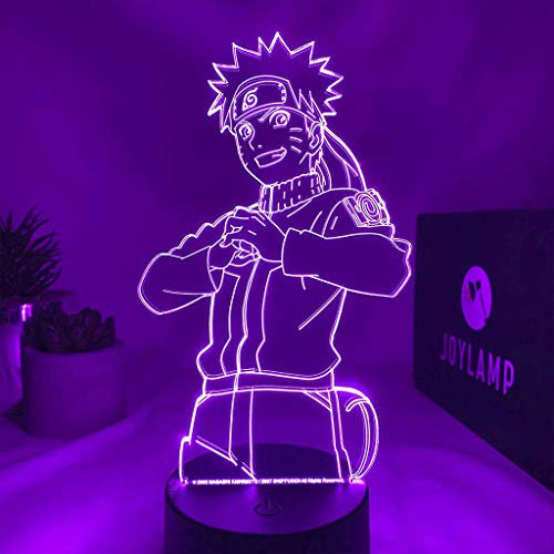 JoyLamp Naruto Uzumaki - Colección oficial x Naruto - 16 colores + Mando a distancia + Embalaje de Naruto - Lámpara Manga Naruto 3D