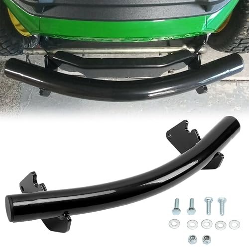 ECOTRIC Stoßstangenschutz vorne kompatibel mit John Deere X300, X304, X310, X320, X324, X350, X360, X300R, X500, X520, X530, X534, X540 Gartenrasmäher Traktor Gur. ad für BM23056 Stahl schwarz