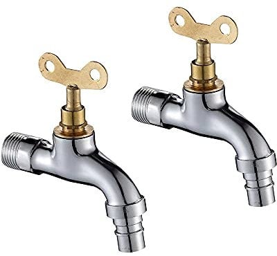 Waschmaschine Wasserhahn, Wasserhahn mit Schloss, Outdoor All-Kupfer Haushalt G1 / 2 Anti-Diebstahlhahn, MOP-Pool Waschmaschine Dual-Use-Tap, für Badewanne, Garten, Balkon