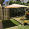 PURPLE LEAF 2.5 X 2.5 M Square Garden Cantilever Parasol, Large Square Patio Umbrella with Crank Handle and Tilt for Balcony and Outdoor, Beige