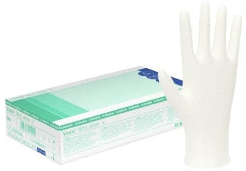 B. Braun 9208445 Vasco Nitril Medizinischer Einmal-Handschuh, Weiß, Größe XL, 135 Stück