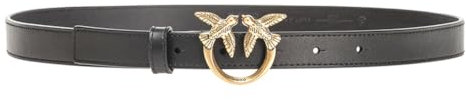 Pinko Damen Love Berry H2 Belt Kalbsleder Set Gürtel, Z99q_schwarz-Antique Gold, S
