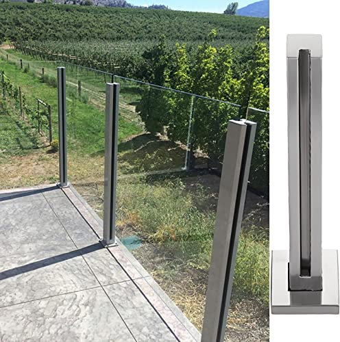 Poteau Garde Corps Verre Pince Supports De Pinces À Verre Pour L'extérieur, Poteau De Garde-corps En Verre De Pont Carré Pour Patio/entrée/centre Commercial/hôtel, Escalier En Verre Pour Verre De 10 M