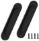 2Pcs Flush Pull Barn Door Handle Matte Black, 6 Inch Round Corner Rectangular Flat Plate Recessed Flush Sliding Pocket Door Handles, Aluminum Finger Handle for Closet Cabinet Drawers