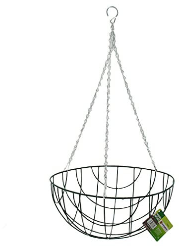 BARGAINS-GALORE 2 X 14 Hanging Basket Flower Pot - Plant Metal Planter, Flowerpot Outdoor Decoration Garden | Ideal For Storing Plants & Flowers, Strong & Durable