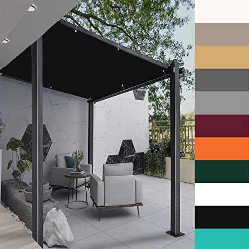 KUAW Tende da Sole per Esterno Rettangolare 2x5M per Giardino, Patio, Pergola, Cortile Parasole Giardino Esterni Resistente Ai Raggi UV dal Vento, Nero