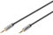 DIGITUS Cable de conexión de audio - jack de 3,5mm a jack de 3,5mm - cable AUX - cable estéreo - contactos dorados - 3m - negro - para sistemas estéreo, cine en casa, barra de sonido, ordenador