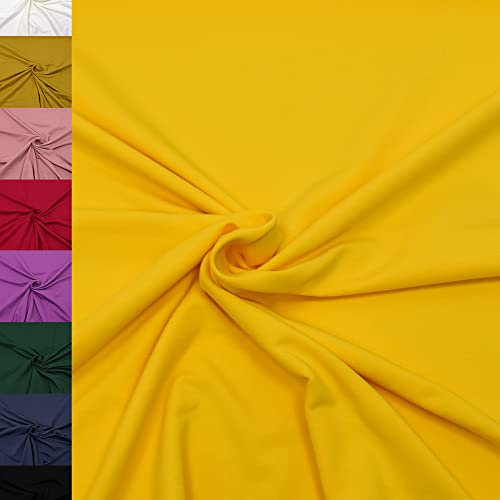 MAGAM-Stoffe Elias Sweatstoff uni innen angeraut und weich Meterware ab 50cm (03. Gelb)
