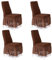 My Palace Stuhlhussen Bianca - mit Rüschen 4er Set elastische Stretch Hussen für Esszimmerstühle Hochzeit abnehmbare und waschbare Stuhlbezüge, Stuhl-Sitzbezug, Stuhlüberzüge braun Brown