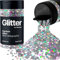 Hemway Premium Glitter Shaker - Silver Holographic | Super Chunky Metallic Flake Sequins for Resin & Epoxy Crafts | Craft Supplies for Tumblers, Festival, Hair, Face, Body, Eye & Nail Art | 115 g