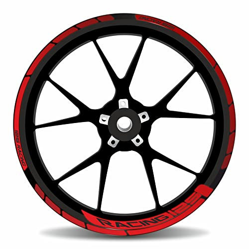 Felgenrand Aufkleber adesivo per cerchioni rosso riflettente compatibile per Yamaha MT-125 Tech Black X787000VA
