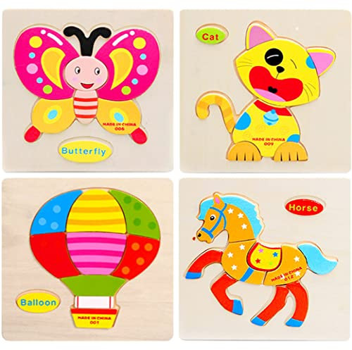 Holzpuzzle für Kinder, Spielzeug Montessori Puzzles Holz Tiere, Lernspiel Puzzle Baby, Spielzeug Montessori Kinder, Puzzle, mit Rahmen, Geschenk zum Geburtstag, Ostern