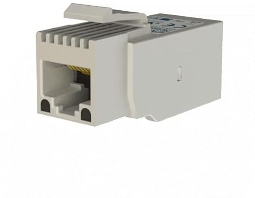 EMOSAFE EN-76HE-K Netzwerkisolator, Keystone, RJ45, galvanische Trennung, 10 Gbit/s, Class EA, IP40, 2 MOPP, Überspannungsschutz, TVS-Dioden, Grau/Schwarz, Kunststoffgehäuse, A10179