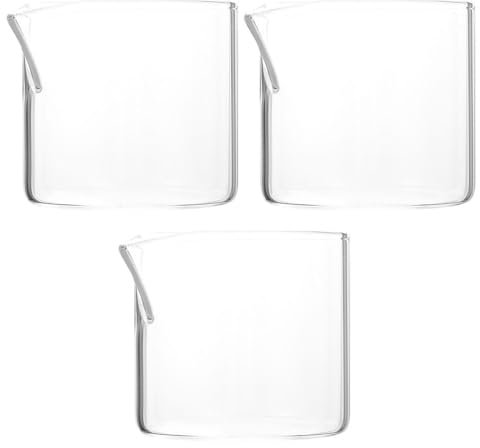 BESTonZON 3 jarras de cristal pequeñas para leche, jarra de leche, jarra de cristal transparente, jarra de cristal, jarra de 60 ml