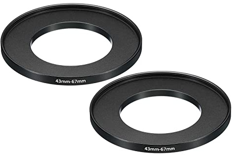 PATIKIL 2 Paquet 43mm-67mm Métal Étape Haut Anneau Aluminium Noir | Appareil Photo Lentille Filtre Adaptateur Anneau, pour Caméra Objectifs Capuche, Filtre Adaptateur Anneau