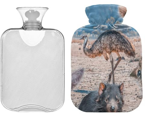 ZZXXB Koala Lama, Känguru-Wärmflasche mit Fleece-Bezug, PVC-Wärmbeutel, 1 Liter
