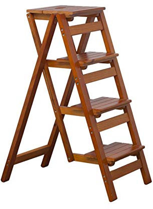 Tritthocker, verdickte Mehrzweckleitern, Massivholz, langlebig, Heimleitern, Holzleiter, Bibliothek, Hotel, Dachbodenleitern/#3/42 x 67 x 92 cm