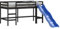 vidaXL Lit Mezzanine Enfants Toboggan, Lit Surélevé pour Enfants, Meuble de Rangement Chambre à Coucher, Moderne, 90x200 cm Bois Pin Massif