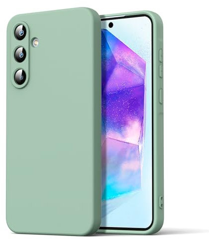 Byvuwiay Cover per Samsung Galaxy A55 5G, Morbida Silicone Liquida TPU Protettivo Ultra Slim Custodia Antiurto, Custodia Compatibile con Samsung Galaxy A55 5G - Matcha