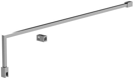 Balterly Shower Screen Support Bar Kit, Arm Brace Support for Wetroom Screens, Square Tube Shower Bracket Wall Mount, Arm Support for Wetroom Bath Enclosure- 15 x 1000 x 150mm (Chrome)