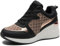 Schwarz Keilabsatz Turnschuhe für Frauen - Hochhackige Keil Tennisschuhe rutschfest Frauen Mode Turnschuhe W142-FN-DE-BLACK-40