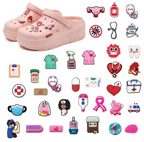35 StüCk Crocs Anstecker Medizin, Crocs ZubehöR, Anstecknadel, Schuhdekoration, Lustige Cartoon-Schuhdekoration für MäDchen, Jungen und Erwachsene