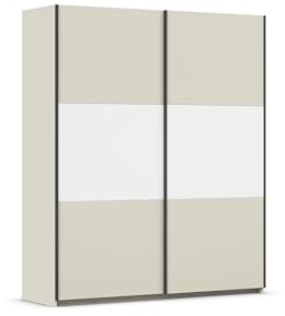 Rauch Möbel NEO, Schwebetürenschrank, Farbe Beige/Weiß, Breite 175 cm | Kleiderschrank mit Schwebetüren, Schiebetüren, 2-türig, für Schlafzimmer, Kinderzimmer, Jugendzimmer, Homeoffice, Garderobe