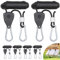 Hejo 6 Stück Ratchet Hangers, 1/8 Zoll Seilratsche mit Haken, 2,4 m Verstellbare Seilzugratsche für Sonnensegel Seilspanner, Windfestes Seil für Camping, Licht, Zimmerpflanzen (Schwarz)