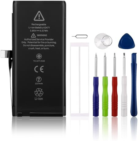 SwarKing Batterie de rechange A2471 compatible avec iP 12 Mini avec outils