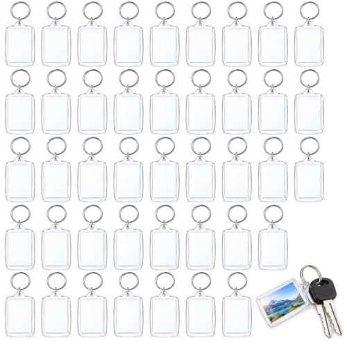 DERJDISF Porte-clés Photo Personnalisable Double Face en Acrylique - Cadre Photo pour Porte-clés personnalisé, idéal pour Cadeaux et Souvenirs