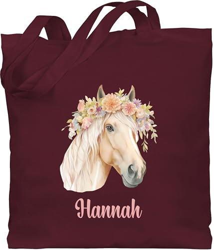 Baumwolltasche - Pferdemädchen Geschenk Pferde Motiv Geschenkidee Pferd I Haflinger Pferd Geschenk Pferdeliebhaber - Unisize - Bordeauxrot - pferde-zubehör horse taschen pferden tiere tasche