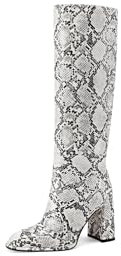 QUEEN HELENA Stivali Alti con Tacco Casual Eleganti Donna K3300 (Bianco, Sistema Taglie Calzature EU, Adulto, Donna, Numero, Media, 40)