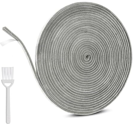 NVGVUP 10M Door Window Frame Brush Seal Strip, 9mm(W) × 5mm(T) Draft Excluder for Doors Self-Adhesive, Brush Seal Weather Strip for Air Stopper, Sliding Door, Window