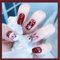 24 Stück Weihnachten Press on Nails Kurz, Künstliche Nägel Rot Streifen Schneeflocke Acryl Fingernägel zum Aufkleben, Festival Kunstnägel Fake Nails für Frauen & Mädchen (E, One Size)