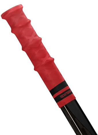 ROCKETGRIP – Sportgriff für Eishockeyschläger – Gummi-Hockeygriffe – Hockeyzubehör für Erwachsene und Kinder (Red - Black, Junior/Youth)