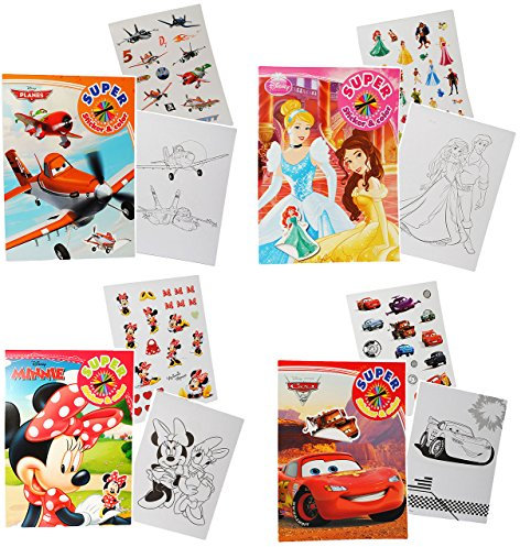 alles-meine.de GmbH 10 TLG. Set: Malheft/Malblock/Malbuch A4 mit 16 Sticker - Cars - Planes - Tiere - u.v.m. - 16 Seiten - für Jungen - Aufkleber Malbücher Ausmalbilder - gro..