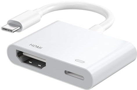SOWBUD USB C to HDMI Adapter, 2-in-1 Type C to HDMI for iPhone 15/16, 4K@60Hz, 100W Fast Charging, USB C Hub for MacBook Pro, Samsung, TV, Monitor, Projector, Thunderbolt 3 Compatible