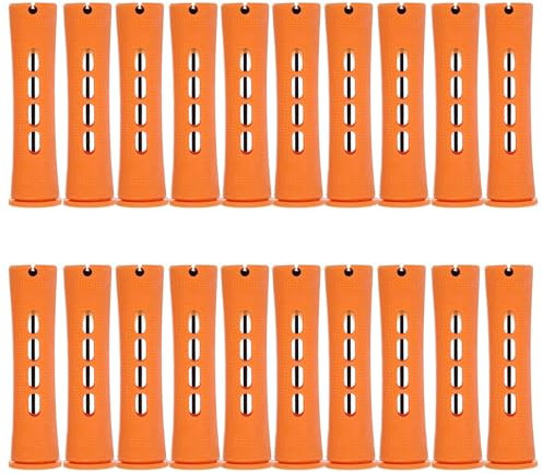 Wanmu 20 Stück Haar-Dauerwellenstäbe Set, Kaltwellenstäbe Orange Plastik Dauerwellen Eisen Haar Lockenwickler für Friseurbedarf Haarstyling