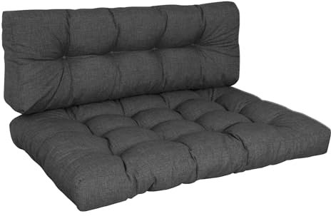 elGiga | KETTtex Palettenkissen 2-teiliges Set Anthrazit - 120 x 80 cm