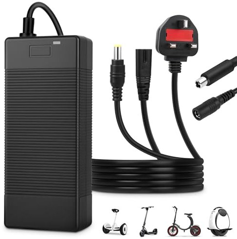 Ainiv 42V 2A Electric Scooter Charger, Lithium Battery Hoverboard & Electric Bike Charger for 36V Li-ion Batteries with RCA Connector (8mm), Mobility Scooter Accessories