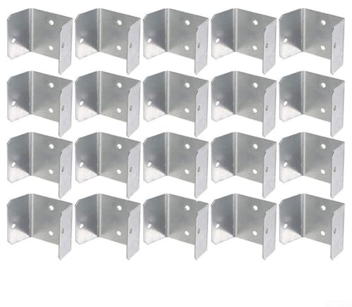 HEBEOT 20Pcs Fence Panel Clips, Galvanized Steel Clips Resistance to Rust for Trellis Installation On Timber Posts for Prevent Timber from Splitting(44)