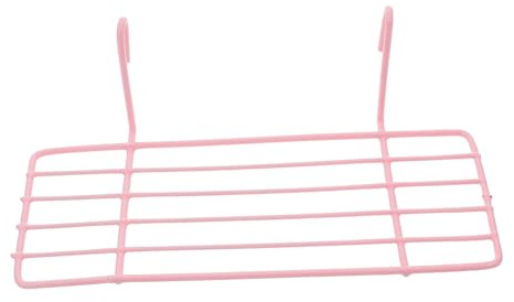 NOLITOY Hängekorb für Wand aus Eisen mit Haken 25x10cm Rosa | Drahtgitterwand Displays, Gerades Wandorganizer Regal, Stapelbares Design, Küchen und Waschräume