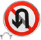 MAGICLULU de signes tournants panneau de signalisation de symbole allée privé de panneau indicateur de demi-tour route aucun signe de demi-tour Plaque en aluminium