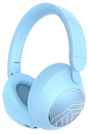 PowerLocus Cuffie Bluetooth Over Ear, cuffie senza fili Bluetooth con microfono, tempo di riproduzione 70 ore, bassi bassi bassi profondi, auricolari wireless pieghevoli per viaggio/cellulare/PC