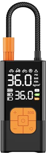 Tyre Inflator Portable Air Compressor, Cordless Tyre Inflator 150PSI 6000mAh for Bike, Ball, Car, Motorcycle